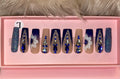 Blue Floral Press-on Nails