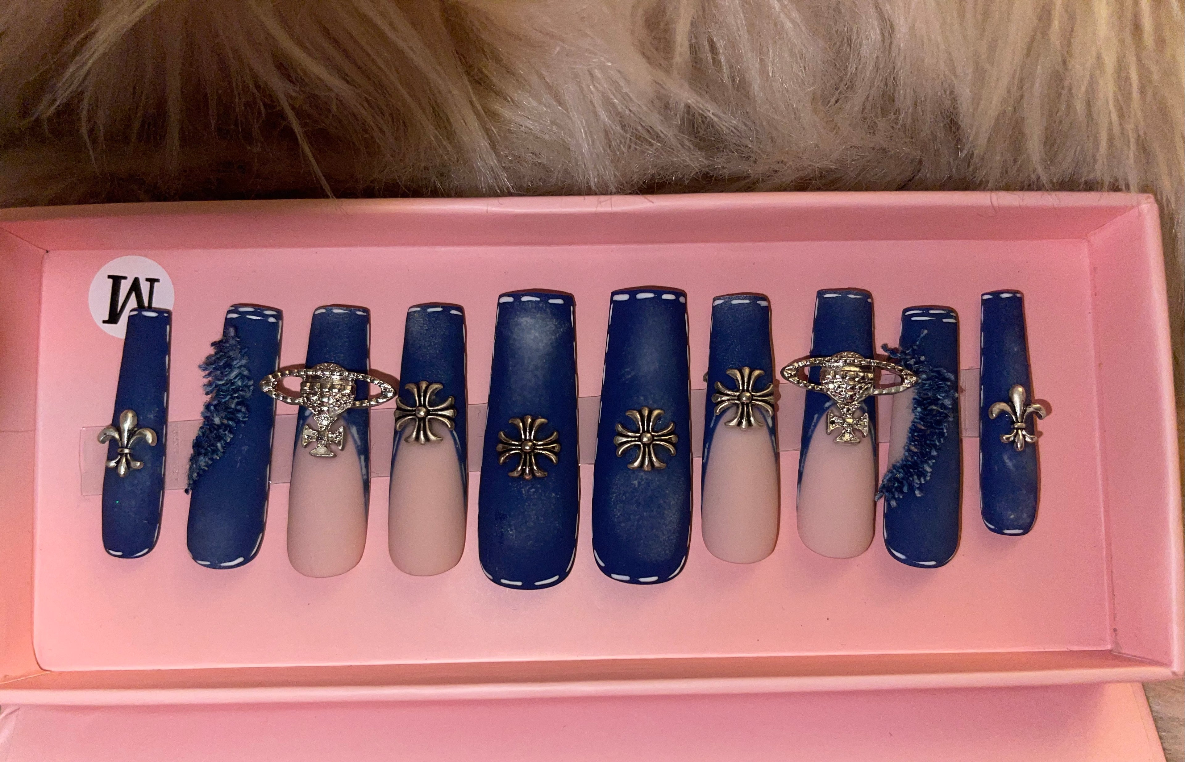 Blue Jean Coffin Press-on Nails
